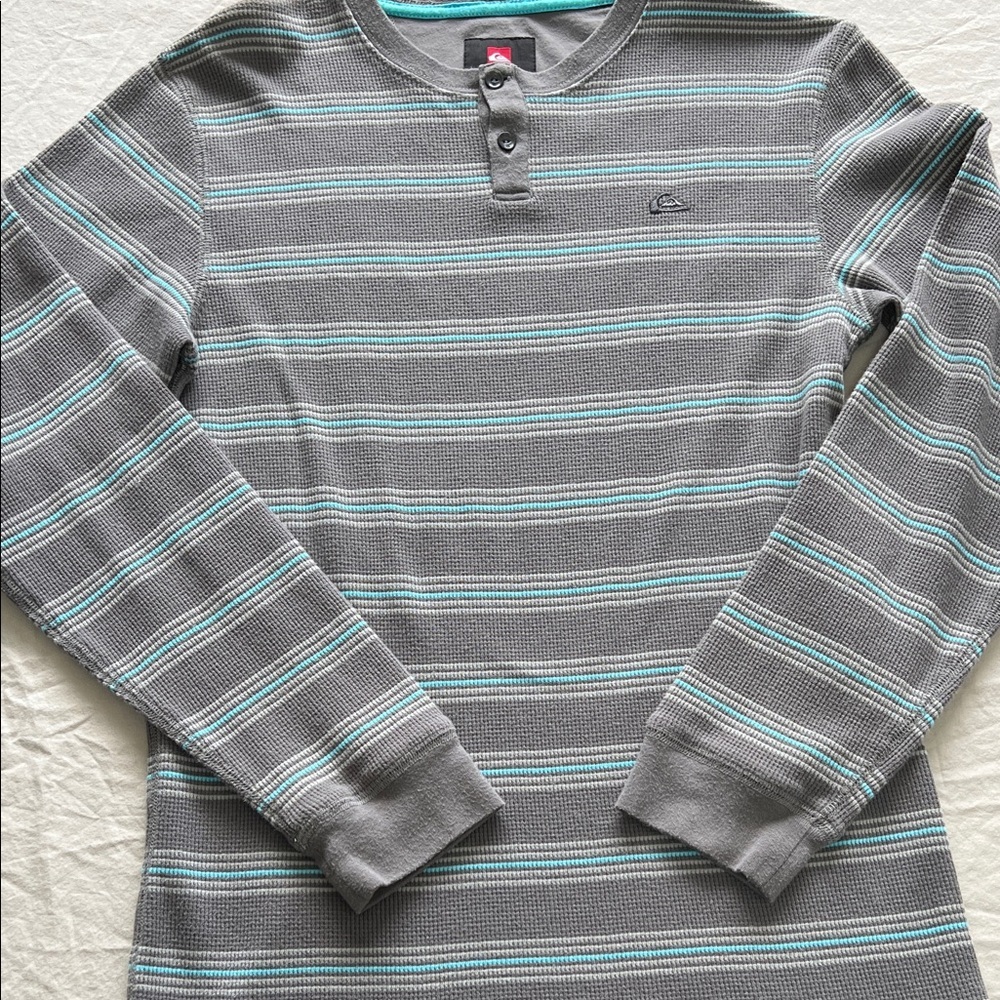 Striped Quicksilver thermal gray blue junior boys 14